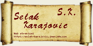 Selak Karajović vizit kartica